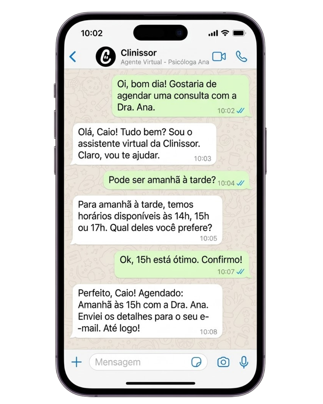 Assistente Clinisor no WhatsApp